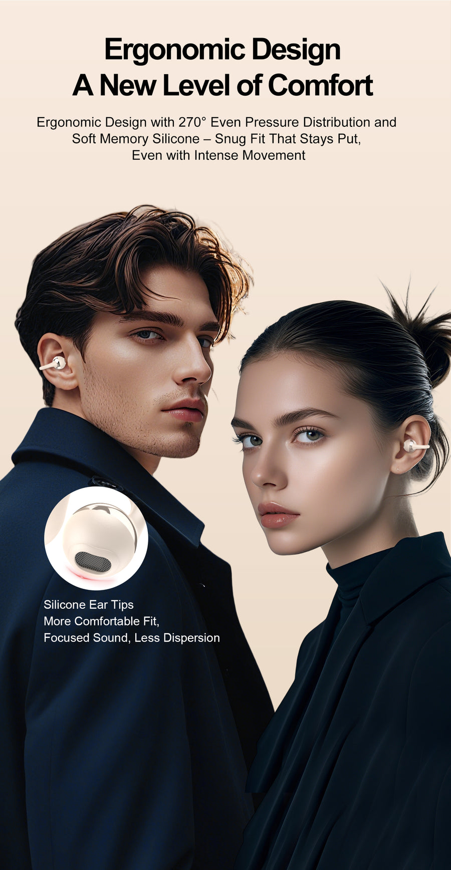 ADIG-20 True Wireless Bluetooth Earbuds, Composite Diaphragm with Copper Rings, Ergonomic Touch Control TWS In-ear Headphones