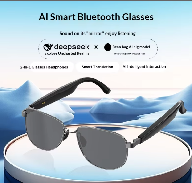 Smart Glasses HY-1013 AI Translation Simultaneous Interpretation Conferences for Audio Wearable Device Touch Control Magnetic