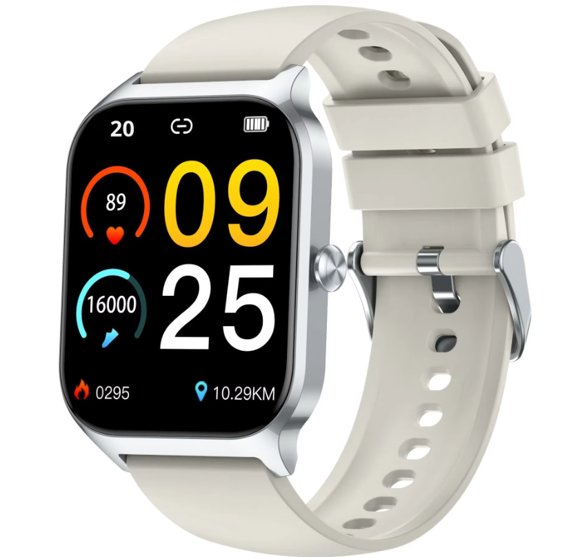 P125 Watch Real-time Heart Rate & Blood Oxygen Activity Tracker Alarm Clock with IP68 Waterproof Silicone Band