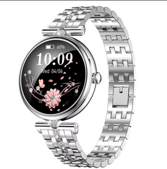 New AK73 AMOLED Stainless Steel Smartwatch Blood Oxygen Sleep Weather Photo Sports Sedentary Reminder Water Drinking Message