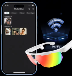 W640 Outdoor Cycling Sports Smart Glasses AI Photography 800W Object Recognition Translation WiFi Touch PC+ABS Frame Button