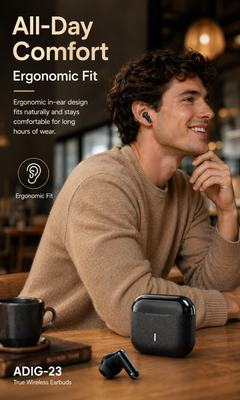 ADIG-23 Multi-color TWS Bluetooth Earbuds, Touch Control Hands-Free Calls, Auto Pairing, Siri Activate Stereo Sound