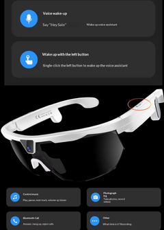 W640 Outdoor Cycling Sports Smart Glasses AI Photography 800W Object Recognition Translation WiFi Touch PC+ABS Frame Button