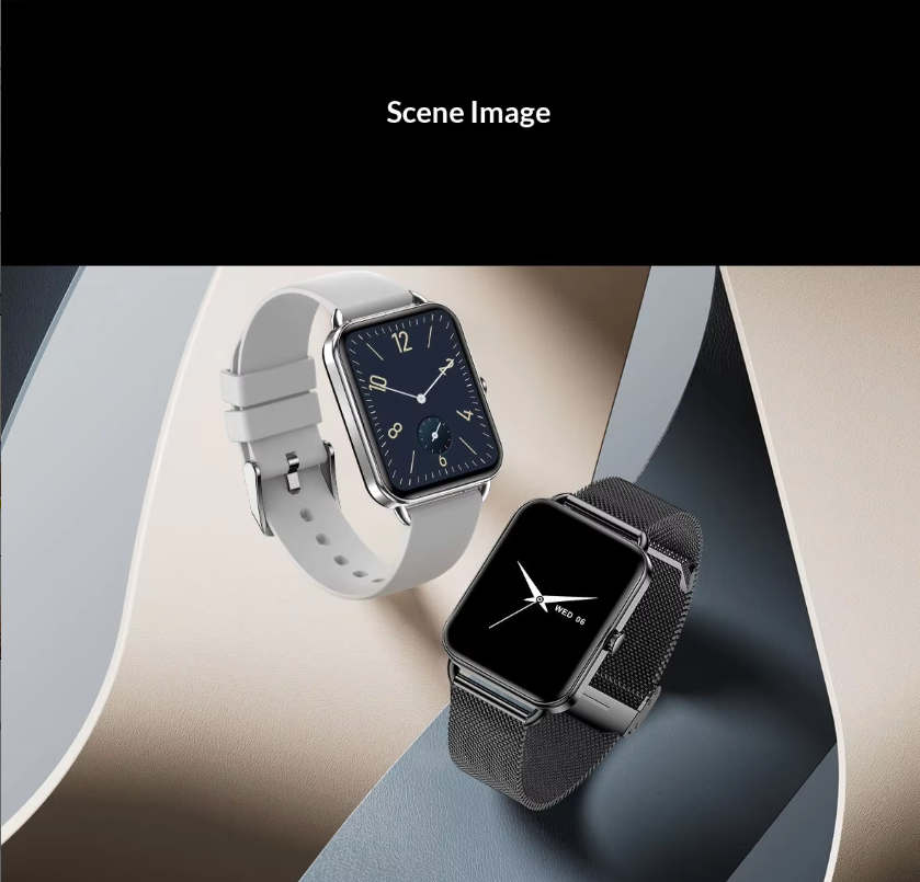 New Model DA02 Unisex IPS Screen IP65 Waterproof Magnetic Charging Alarm Clock Answer Call Fashionable Heart Rate Monitoring