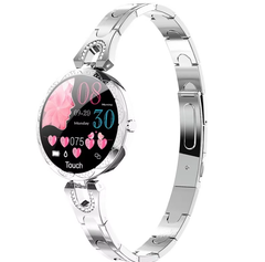 Trending Women's Fashion AK15 Smart Bracelet Stainless Steel Band IP67 Waterproof Heart Rate Blood Pressure Sleep Monitoring