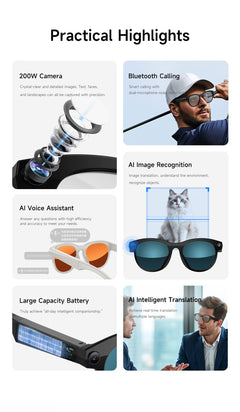 M88AI Multi-functional Smart Glasses | 200W Camera, Safe Pure Cobalt Battery, Full-scenario AI Interaction