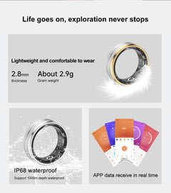 SRO1 Smart Ring | IP68 Waterproof, Full-Range Health Monitoring & Gesture Control Ring